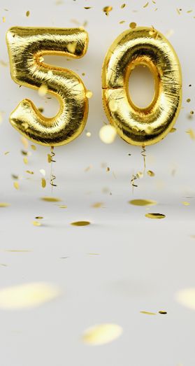 Tło Fotograficzne złote na 50 Urodziny